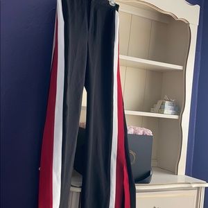 Zara high waisted pants with wide stripe